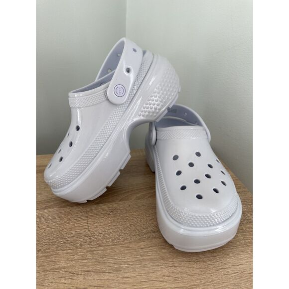 Crocs Unisex Stomp High Shine Clog Dreamscape Light Blue Shoe Size 8 - Picture 9 of 9
